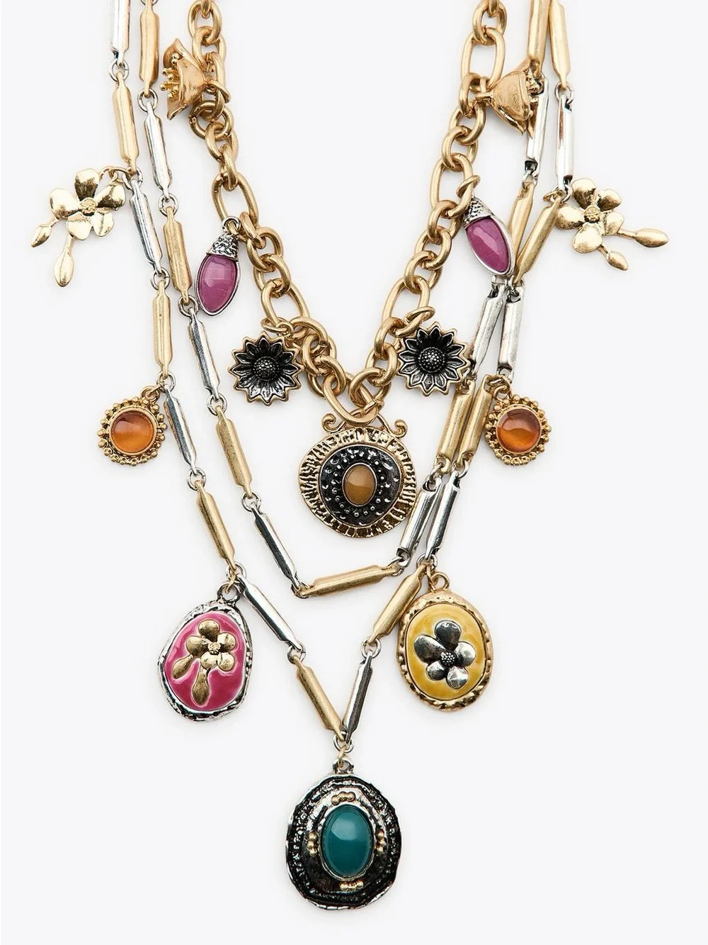 Zara Set of 3 Combined Charm Necklaces